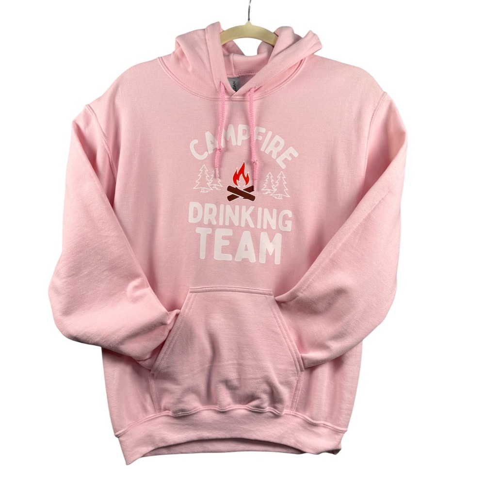 Funny Grapic Small Pink Campfire Drinking Team Hoodie Sweatshirt‎ Girls Weekend